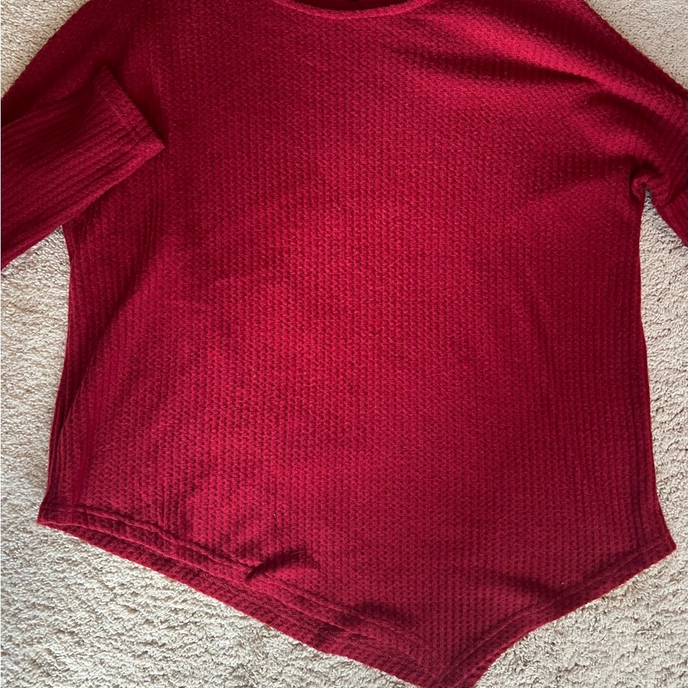 Women's Red Knit Top - Picture 2 of 5